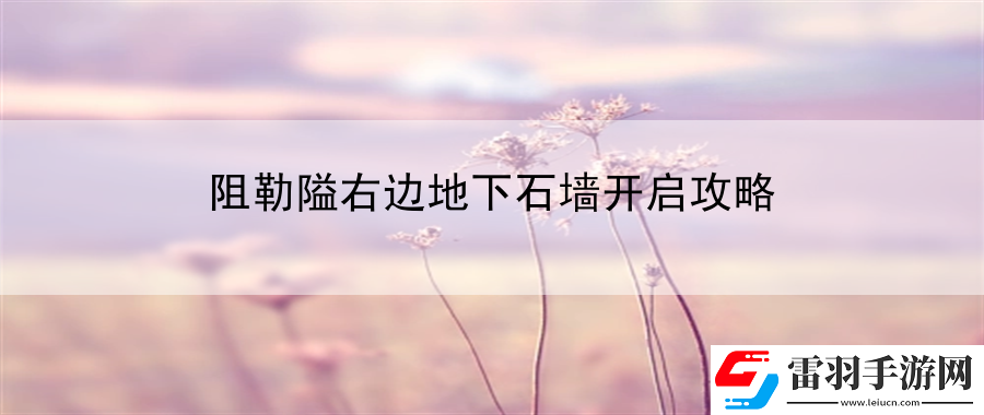 阻勒隘右邊地下石墻開(kāi)啟攻略
