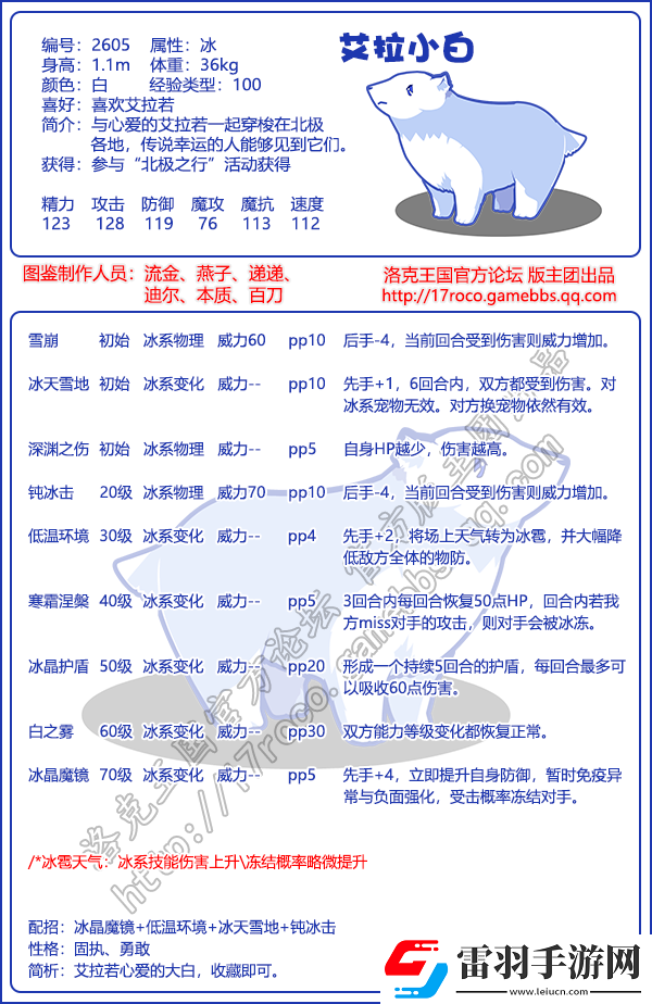 洛克王國(guó)艾拉小白性格技能搭配推薦