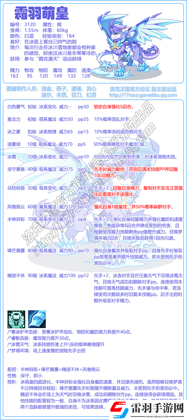 洛克王國(guó)霜羽萌皇技能表圖鑒