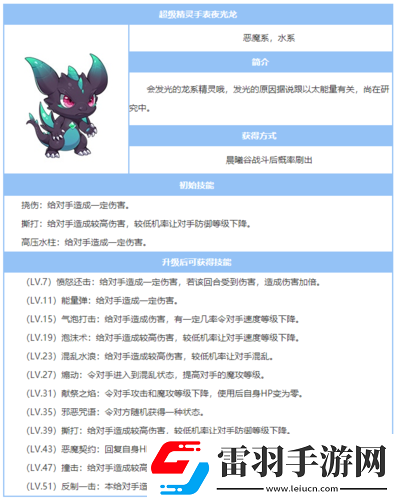 超級(jí)精靈手表夜光龍獲取秘籍與培養(yǎng)攻略大解析