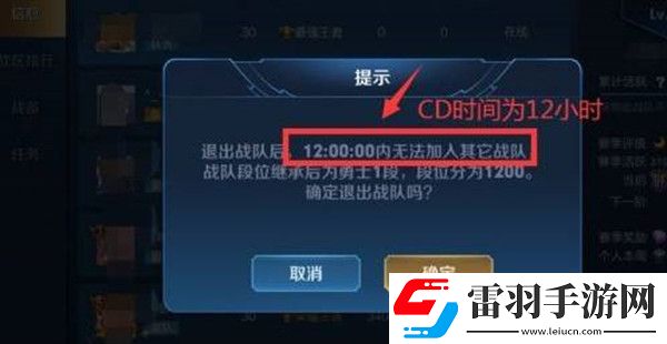 王者榮耀退出戰(zhàn)隊(duì)cd時長介紹