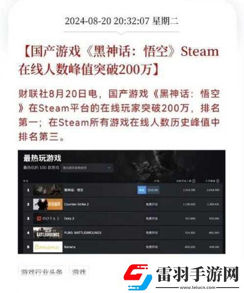 黑神話悟空銷量火爆WeGame平臺或已近百萬大關(guān)！