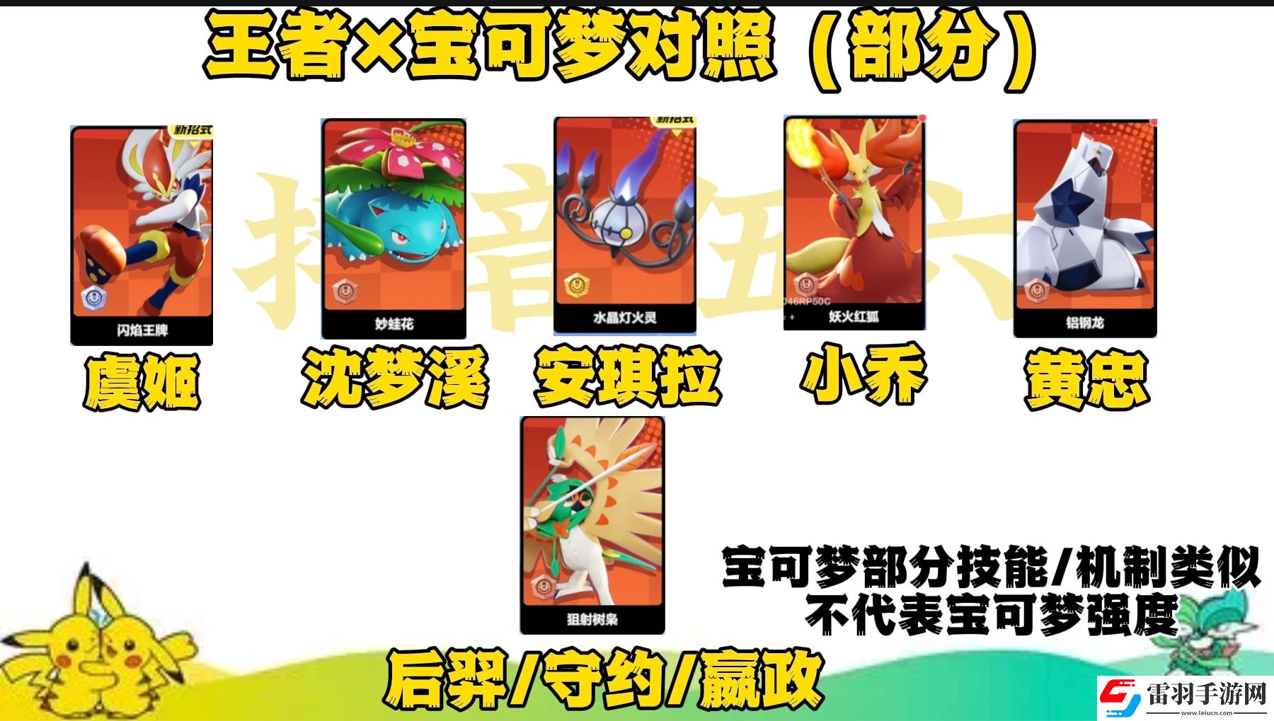 寶可夢大集結與王者里相似的英雄有哪些