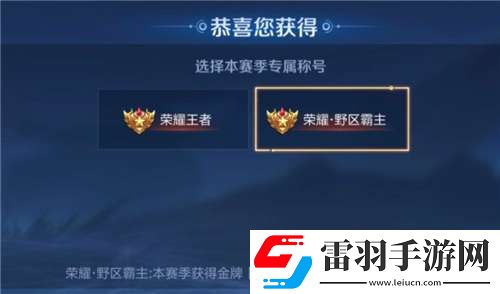 王者榮耀野區(qū)霸主稱號(hào)怎么得