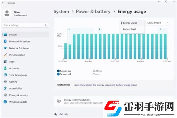 微軟Win11全新功能曝光！圖表直觀展示PC能耗