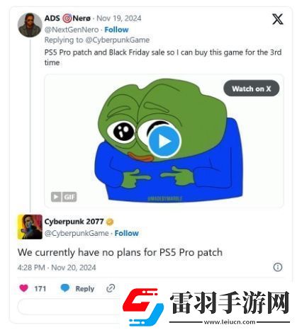 CDPR沒有計劃推出賽博朋克2077PS5